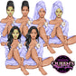 Spa Day clipart, Spa girl, Relax at home, Fashion girl clipart, Cozy Clipart, Mindfulness clipart, African American clipart, Spa Clipart