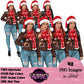 Christmas Girl Clipart, Woman in Santa Hat Clipart, Fashion Girl Clipart, Denim Jeans Girl Clipart, Winter Clipart, Girl Boss Clipart, Curvy