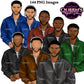Man clipart, Handsome man clipart, Boyfriend clipart, Casual man clipart, Man with Headphones African American man clipart, Black man