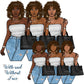 African American girl, Denim jeans girl, Afro girl, Black woman clipart, Black girl magic, Fashion girl clipart, Girl boss, Curvy girl png