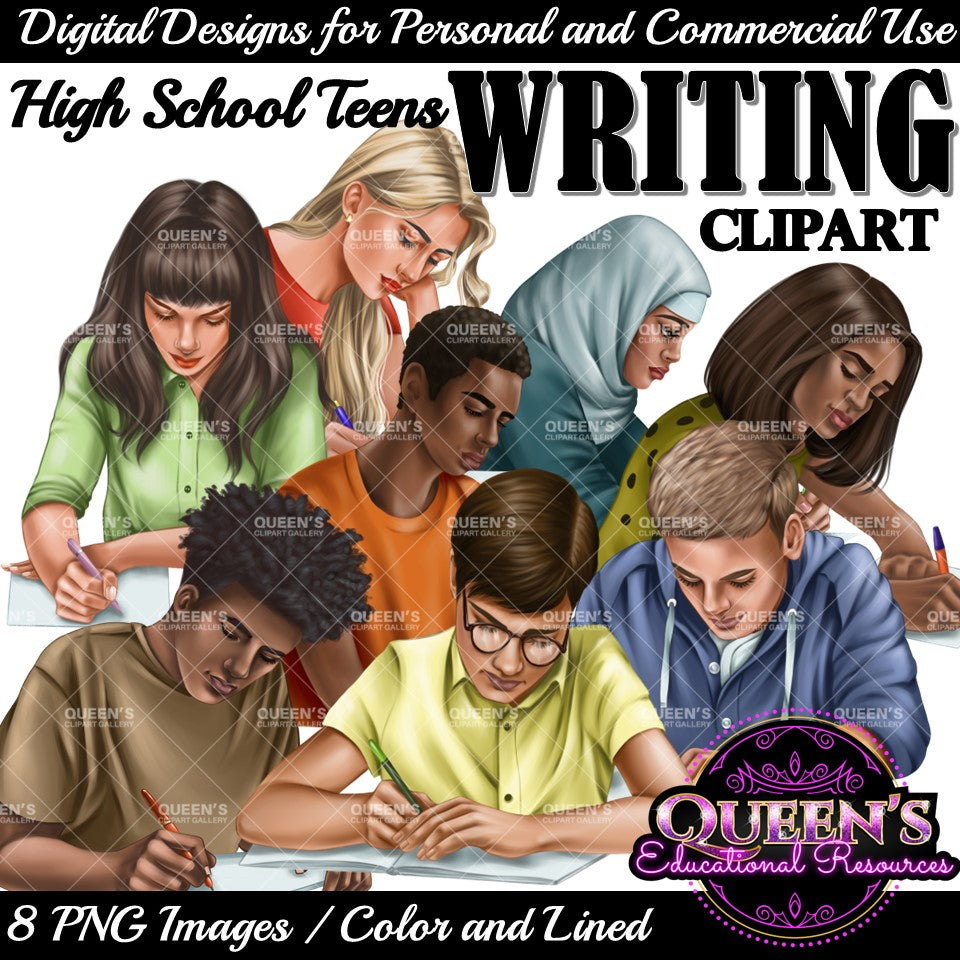 Students Writing, Students Reading, Clipart Teens, Teenager, Teenagers Reading, Teens, Student Girl Clipart, Student Boy Clipart, Bundle