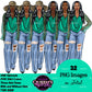 Denim girl clipart, Black girl magic, Fashion girl clipart, African American woman, Afro girl clipart, Girl boss, Fashion illustration, Boss lady