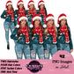 Christmas Girl Clipart, Woman in Santa Hat Clipart, Fashion Girl Clipart, Denim Jeans Girl Clipart, Winter Clipart, Girl Boss Clipart, Curvy