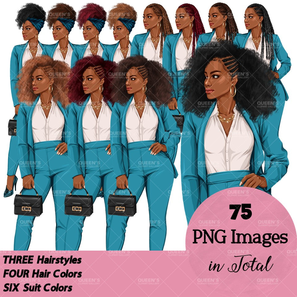Afro woman in suit, Black girl magic, Boss lady, Lady boss clipart, Fashion girl clipart, Business woman clipart, Afro woman in suit, Curvy girl clipart, Executive woman, Boss girl