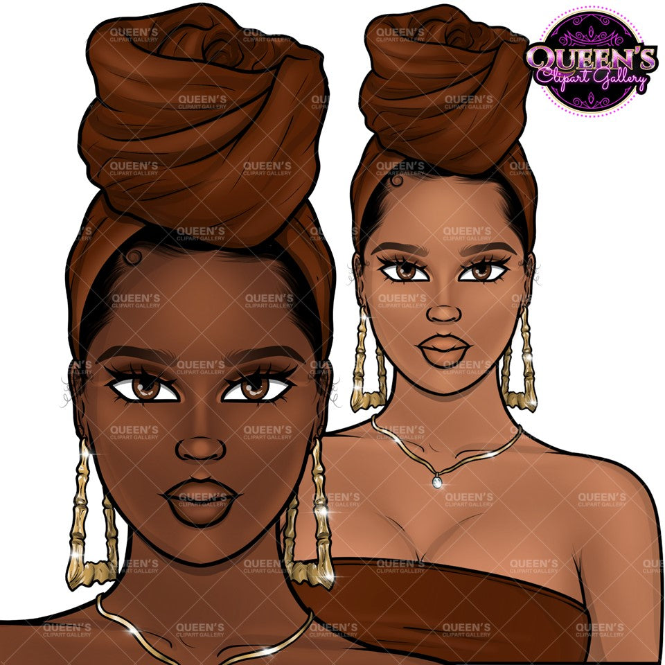African headwrap, Face clipart, African American Woman, Headwrap clipart, Black Woman, Afro girl, Black girl magic, Fashion girl clipart