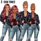 Denim jeans girl, Fashion girl clipart, Woman in leather Jacket, Afro girl clipart,  Curvy girl, Fashion illustration, Curvy denim girl
