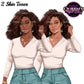 Denim jeans girl, Jeans girl clipart, Fashion girl clipart, Afro girl clipart, Lady boss, Denim girl, Fall girl clipart, Fashion illustration
