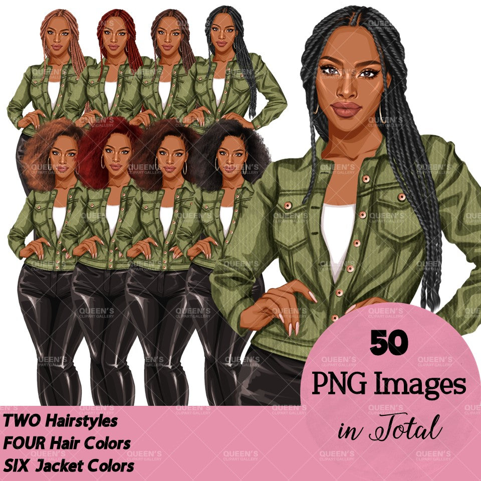 African American woman, Leather pants, Denim jeans girl, Afro girl clipart, Fashion clipart, Black woman clipart, Black girl magic, Fashion girl clipart, Girl boss clipart, Black girl png
