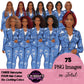 Denim Jeans Girl Clipart, Fashion Girl Clipart, Jeans Girl Clipart, Girl Boss Clipart, African American Woman in Jeans, Jeans Jacket Clipart, Boss Babe
