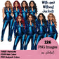 Woman in leather bodysuit, Girl boss, Lady boss, Woman clipart png, Fashion girl clipart, Fashion illustration clipart, Curvy girl clipart