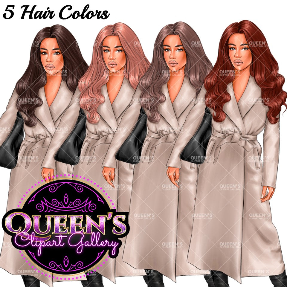 Woman in coat clipart, Fall clipart, Fashion girl clipart, Fashion illustration, Lady boss clipart, Girl boss clipart, Woman clipart, Curvy