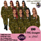 Army Clipart, Military Woman Clipart, Fashion Girl Clipart, Veteran Day Clipart, Afro Female Troops, Memorial Day, Veteran, Soldier