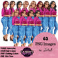 Planner girl clipart, Jeans girl clipart, Afro girl clipart, Fashion girl clipart, Denim jeans girl, Black girl magic African American woman