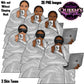 Relax at home, Fashion girl clipart, Cozy Clipart, Mindfulness, African American clipart, Cozy girl clipart, Calming, Coffee girl clipart