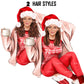Santa Claus clipart, Santa costume clipart, New Year's clipart, Christmas girl clipart, Woman in Santa hat, Winter clipart, Winter illustration, Holiday clipart, Santa outfit, Holiday celebration, New Year clipart