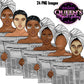 Spa day clipart, Relax at home, Fashion girl clipart, Cozy Clipart, Mindfulness clipart, African American clipart, Cozy girl clipart Calming