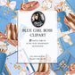 Blue Girl Boss Clipart Fashion girl clipart printable stickers Printable clipart fashion illustration clipart, clipart for planner