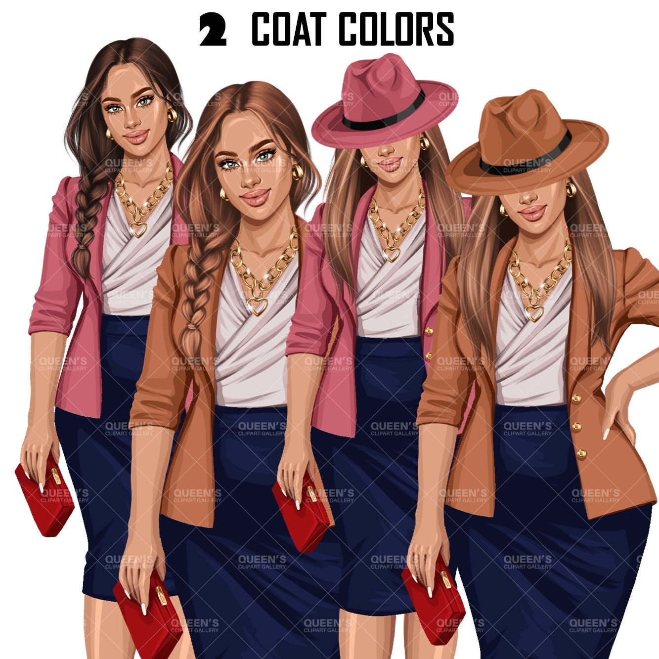 Curvy girl clipart, Woman clipart, Lady boss, Fashion girl clipart, Girl boss clipart, Fashion woman, Business woman, Sexy woman, Black girl