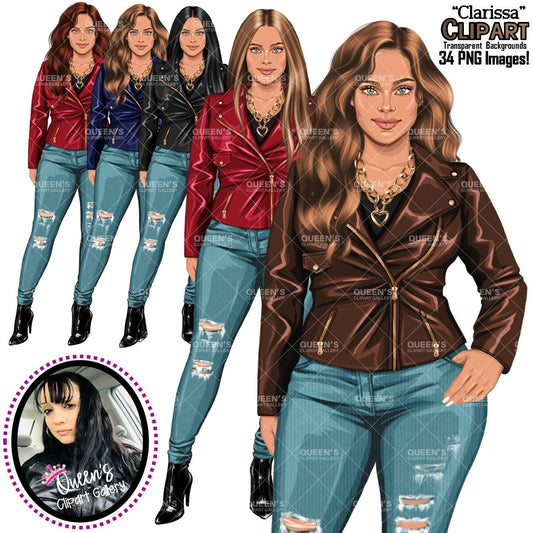 Curvy Denim Girls, Jeans Girl Clipart, Curvy girl clipart, Afro Woman clipart, Fashion girl clipart, Black girl magic, African American girl