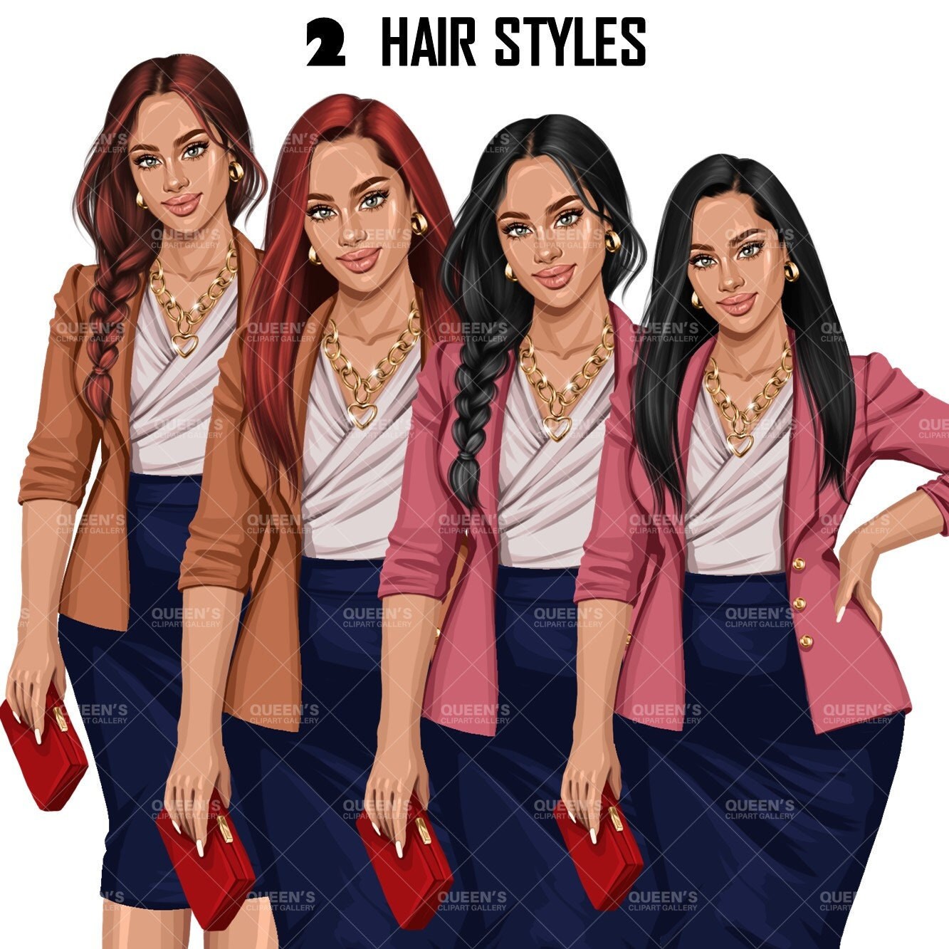 Curvy girl clipart, Woman clipart, Lady boss, Fashion girl clipart, Girl boss clipart, Fashion woman, Business woman, Sexy woman, Black girl