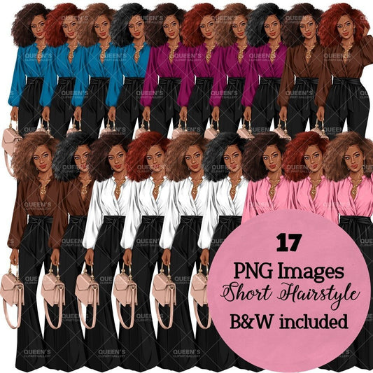 Black girl magic PNG, Afro girl clipart, Fashion girl clipart, Black woman clipart, Boss lady, Curvy girl clipart, African American woman