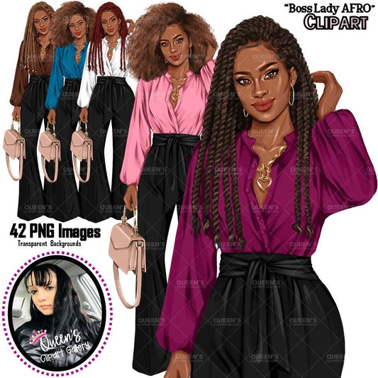 Black girl magic PNG, Afro girl clipart, Fashion girl clipart, Black woman clipart, Boss lady, Curvy girl clipart,  African American woman