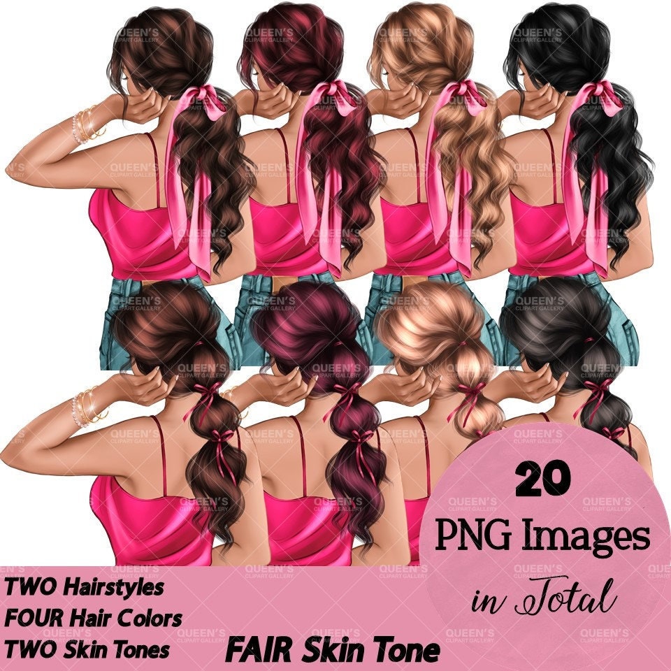 Back view clipart, Back turned, Fashion girl clipart, Fashion illustration, Fashion Clipart, Planner cover, Girl clipart, Girly planner