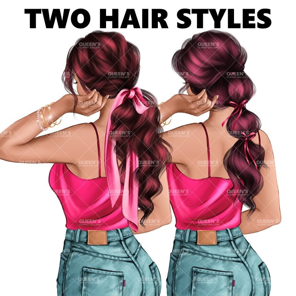 Back view clipart, Back turned, Fashion girl clipart, Fashion illustration, Fashion Clipart, Planner cover, Girl clipart, Girly planner