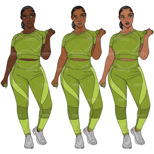 Black girl PNG, Afro girl clipart, Workout, Summer body, Black woman clipart, Black girl magic, Curvy girl clipart, African American woman