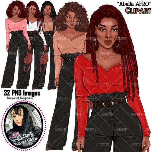 Black girl magic PNG, Afro girl clipart, Fashion girl clipart, Black woman clipart, Boss lady, Curvy girl clipart, African American woman