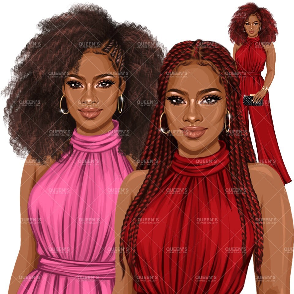 Black girl magic PNG, Afro girl clipart, Fashion girl clipart, Black woman clipart, Boss lady, Curvy girl clipart,  African American woman