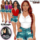 Summer girl clipart, Curvy denim girl, Jeans girl clipart, Girl in shorts, Woman clipart, Fashion girl clipart, Girl boss, Fashion woman