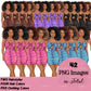 Summer fashion clipart, Fashion girl clipart, Fashion illustration clipart, Lady clipart, Black girl PNG, Fashion doll, Curvy woman, Afro girl, Black girl magic