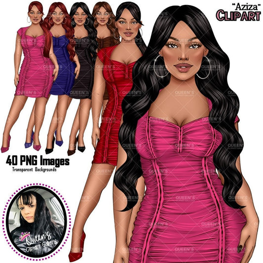 Fashion Woman Clipart PNG | Elegant Woman Clipart | Stylish Girl PNG | Fashion Illustration | Dress Clipart