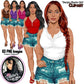 Summer girl clipart, Curvy denim girl, Jeans girl clipart, Girl in shorts, Afro girl clipart, Fashion girl clipart, Girl boss, Fashion woman